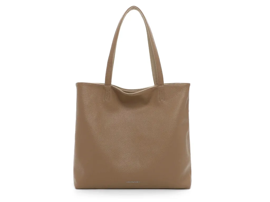 EMILY & NOAH Shopper Taupe Lederimitat  mit Bag in Bag