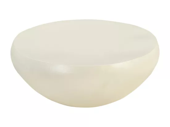 Mineral - Table basse ronde finition béton ø90cm - Blanc