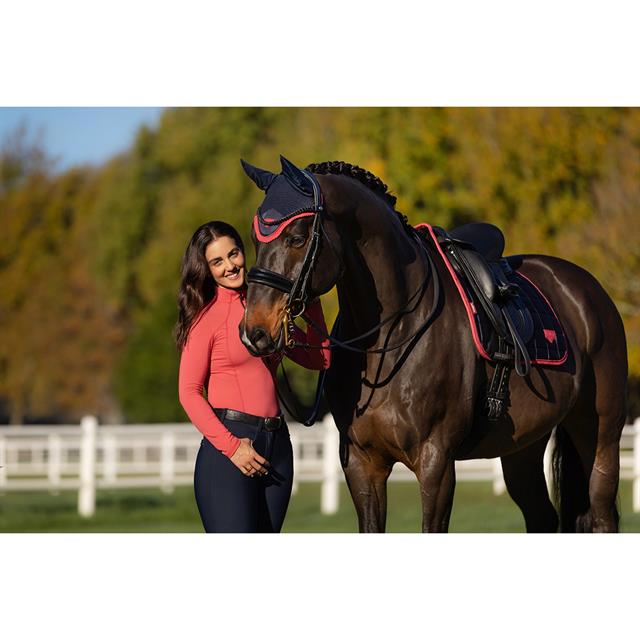 Zadeldek LeMieux Loire Dressage Square Donkerblauw-roze