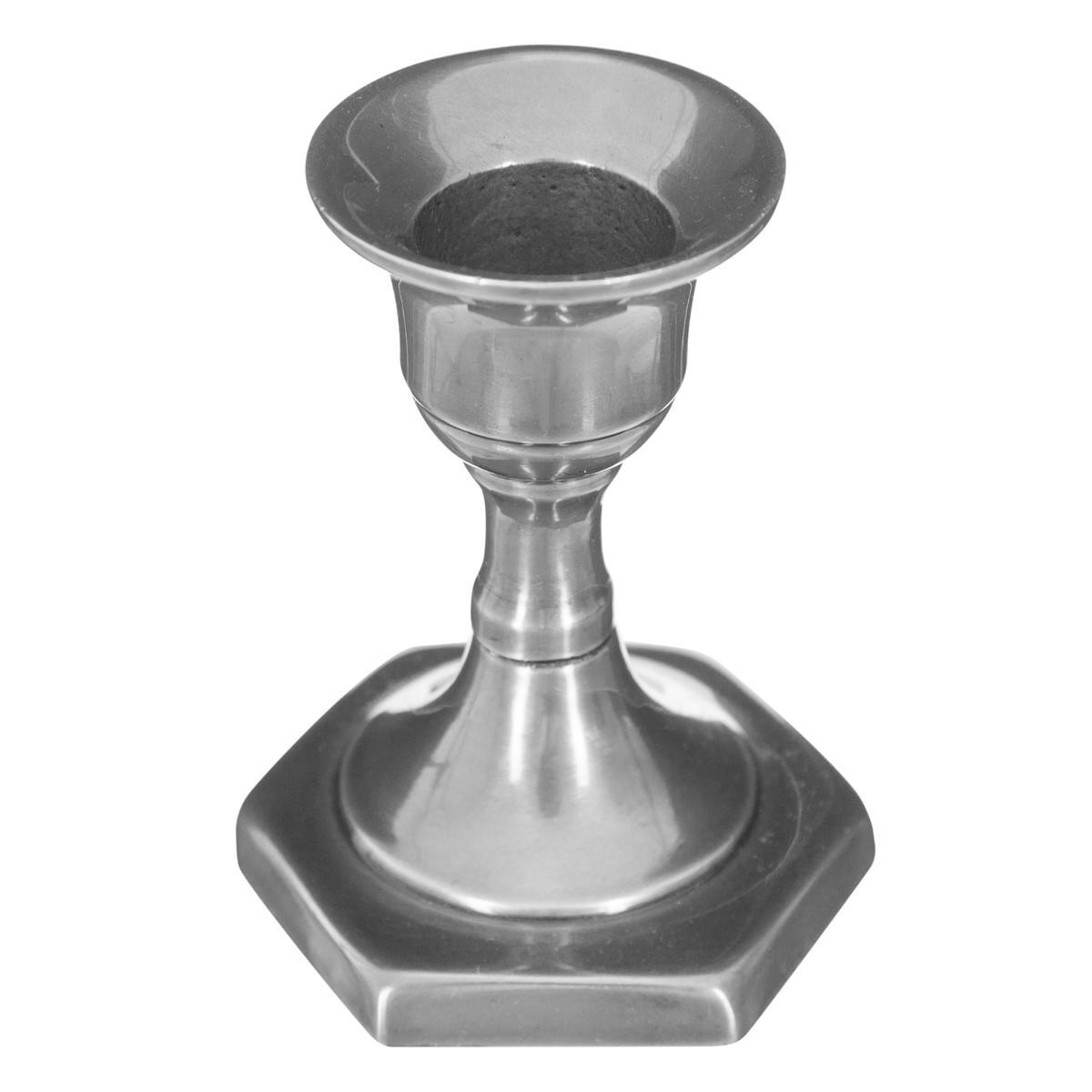 BOUGEOIR METAL ARGENT H.7.5CM
