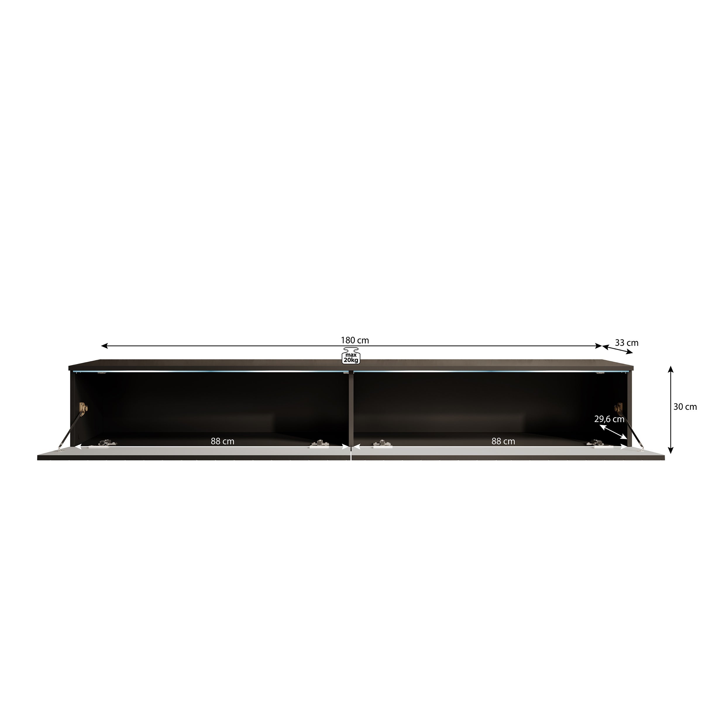 Dixon - TV-Meubel - Zwart visgraat - 180 cm