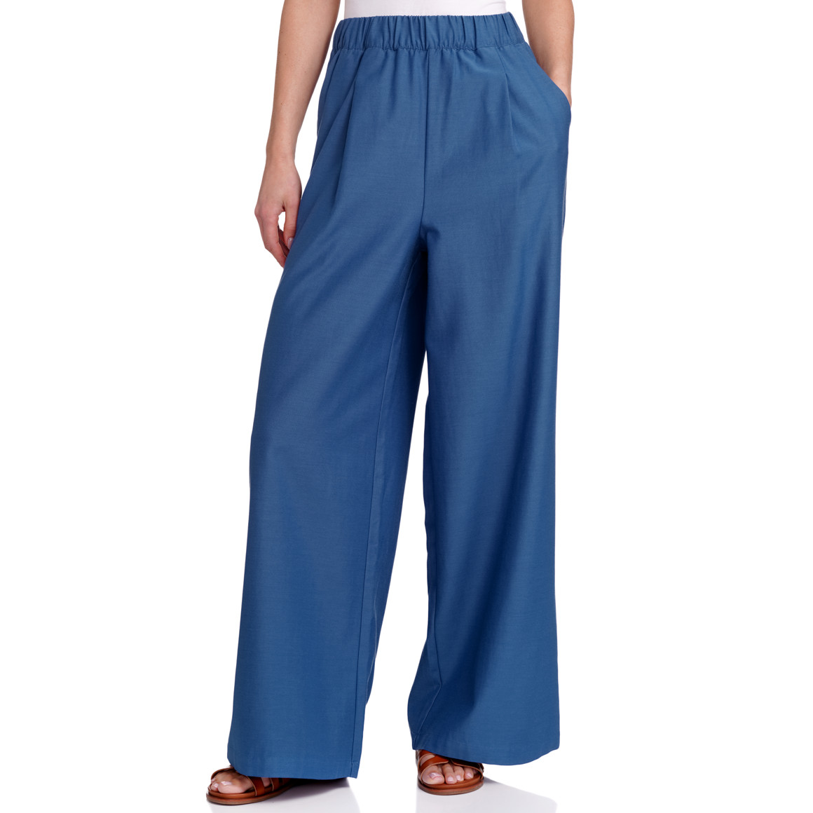 Jonas Nielsen Damen Hose mit weiten Beinen blau