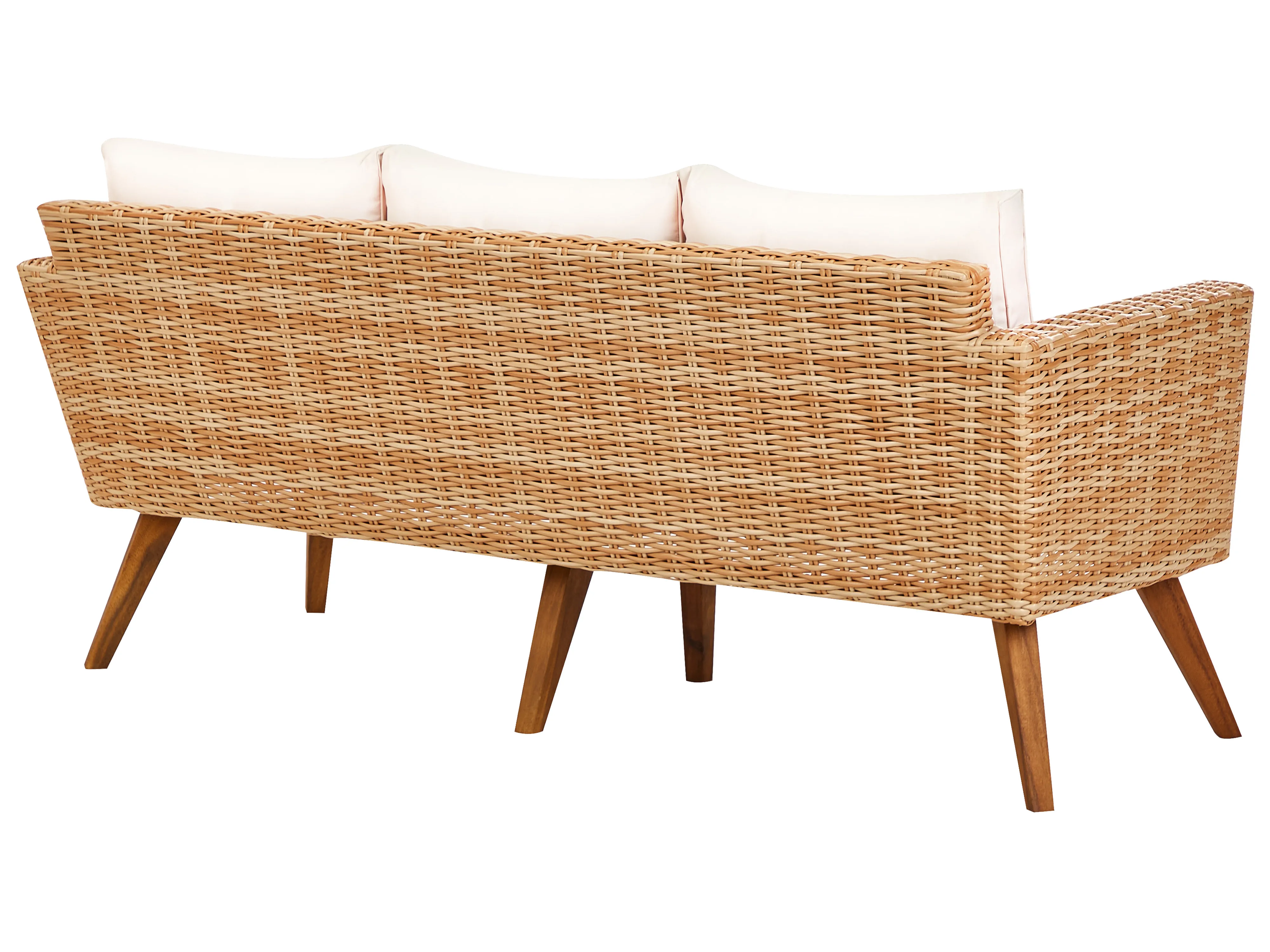 Loungeset met tafel 5-zits VITTORIA XL PE rotan Gebroken wit