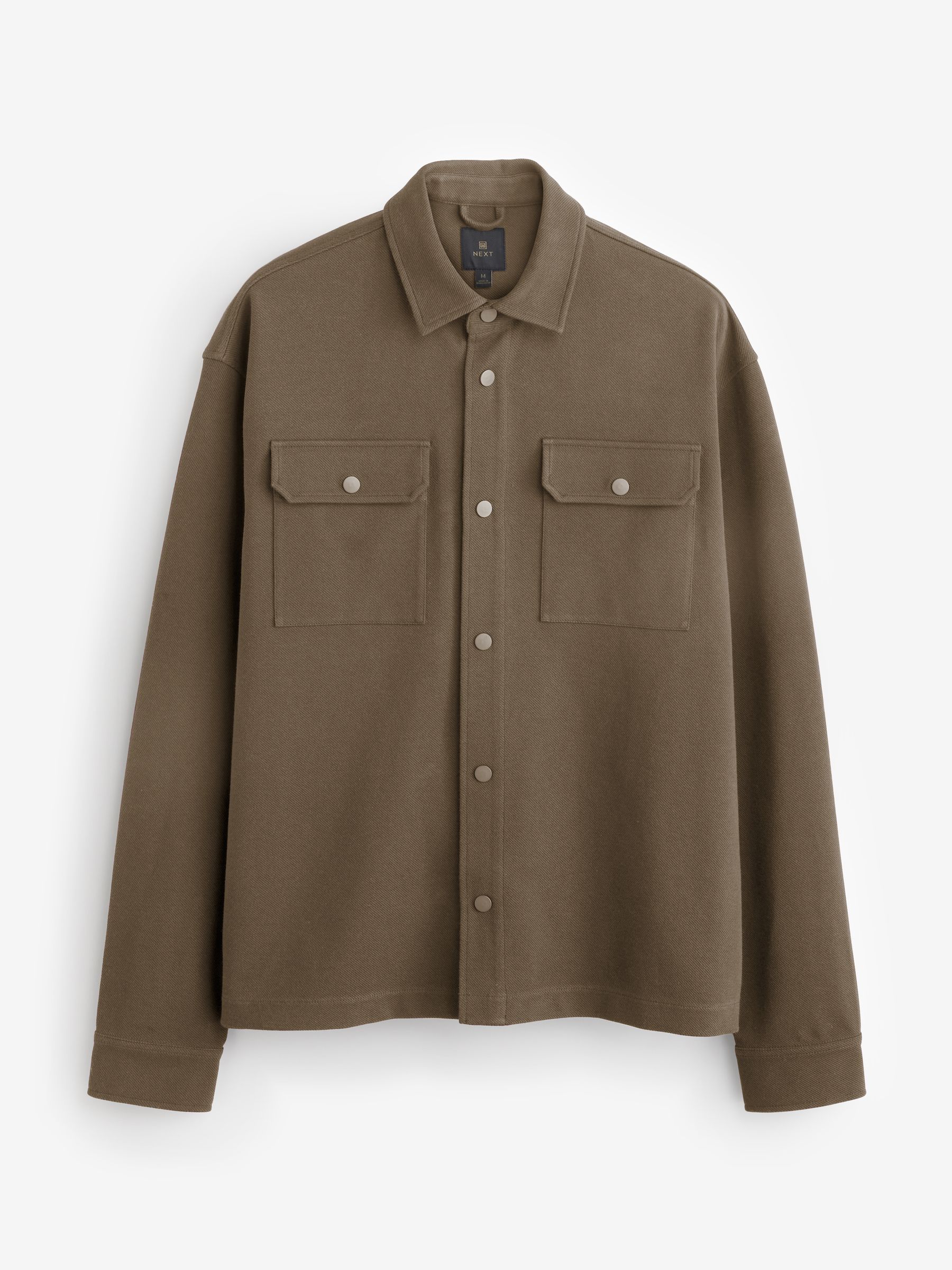 Bruin - Jersey keperstof Overshirt met drukknopen
