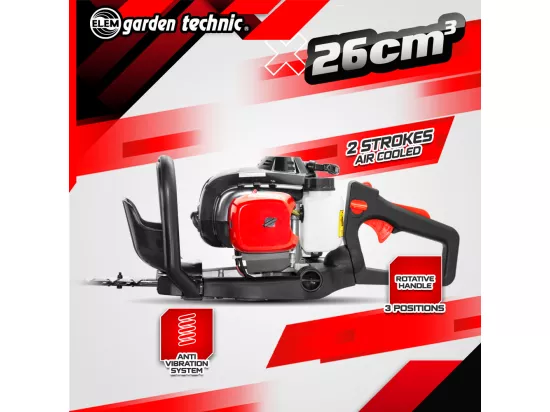 Taille-haies thermique 26CC - coupe 560mm - Elem Garden