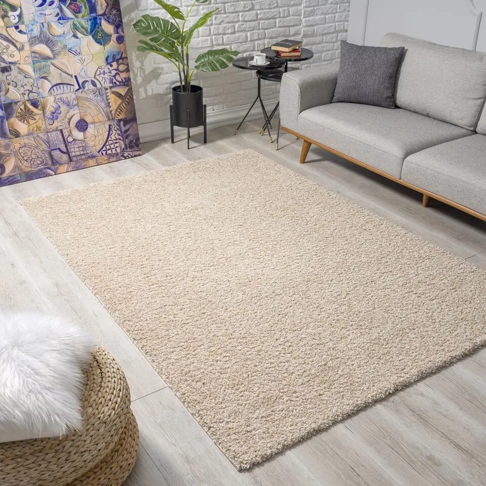 Loca Shaggy Vloerkleed Beige Hoogpolig - 300x300 CM Vierkant