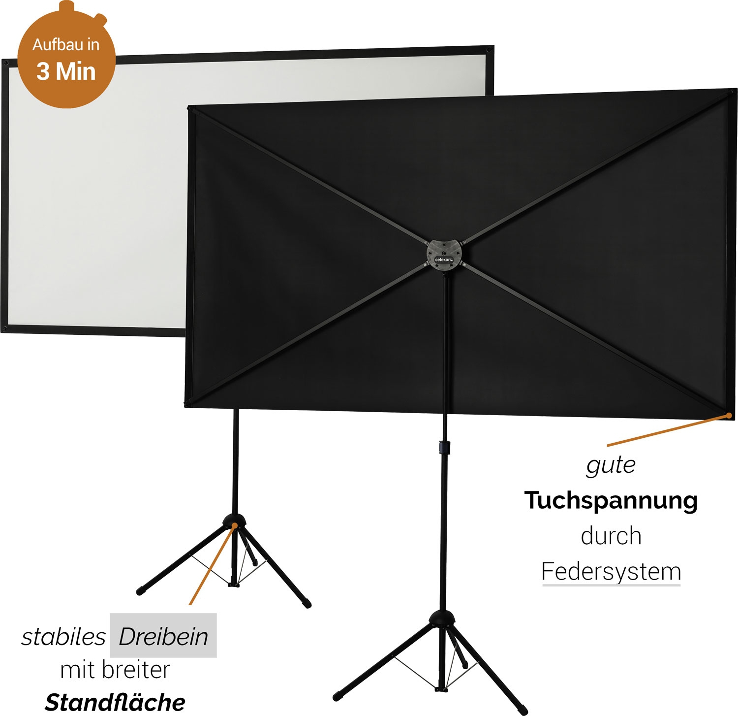 Celexon Ultra-lightweight Stativleinwand 177 x 100 cm