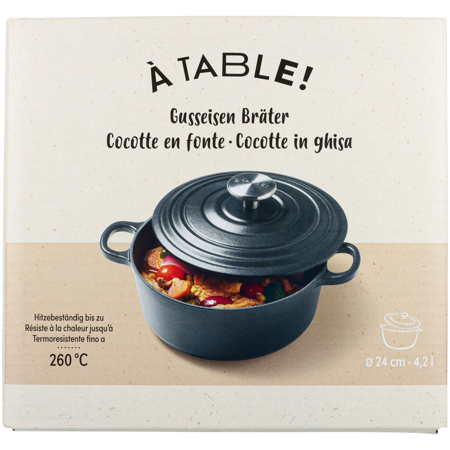 À Table! Gusseisen-Bräter 4.2L 24cm