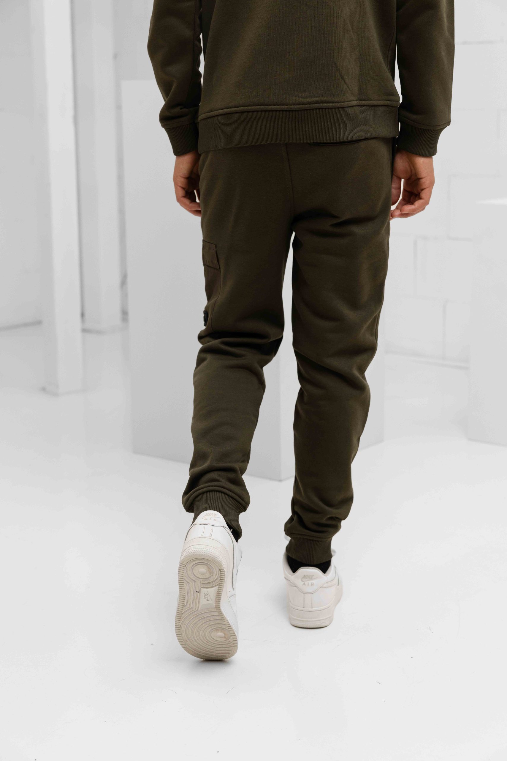 Malelions Nylon Pocket Trainingspak Kids Donkergroen