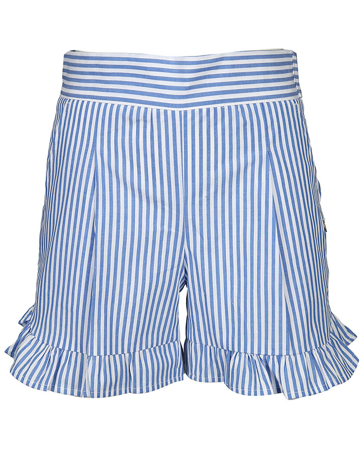 Shorts MARITIME SUMMER mit Rüschen gestreift in blau/weiß