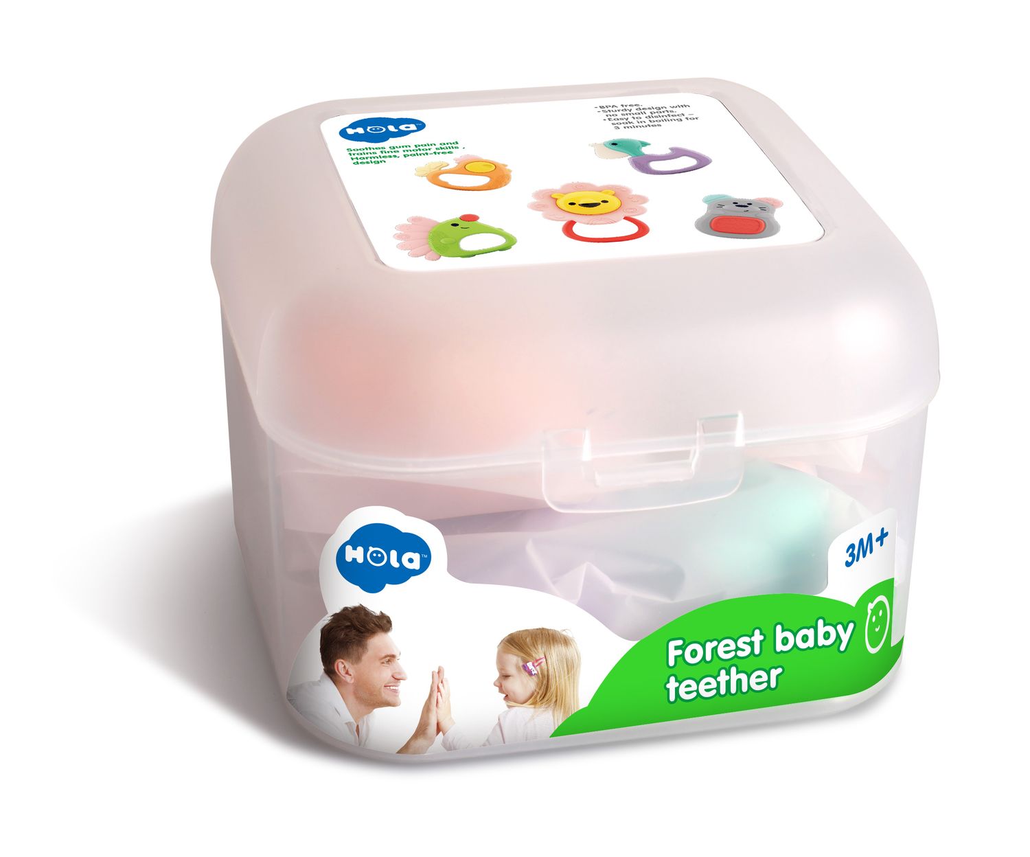 Moni Beißring-Set Wald 5-tlg E318A verschiedene Tierformen Greifling ab 3 Monate bunt
