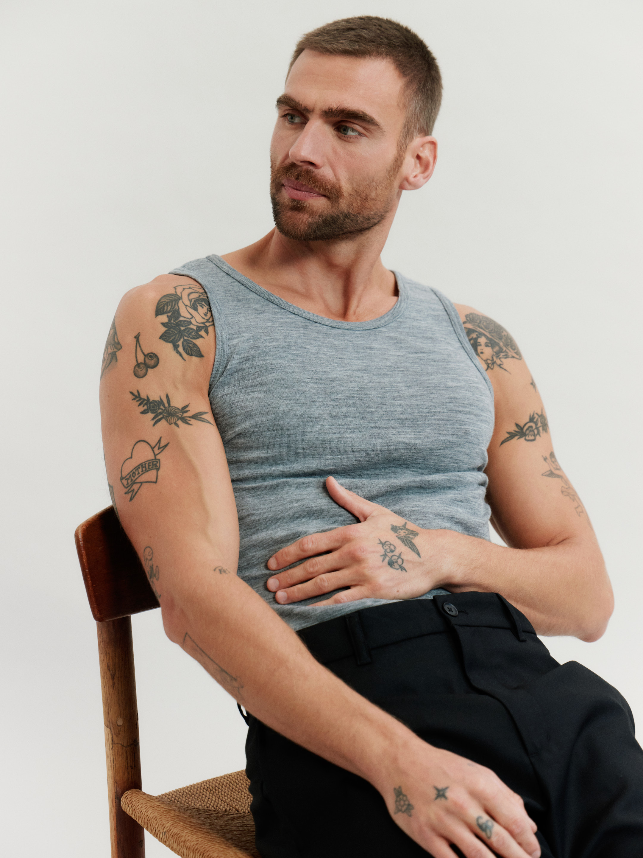 Tanktop van merinowol voor heren in Zwart