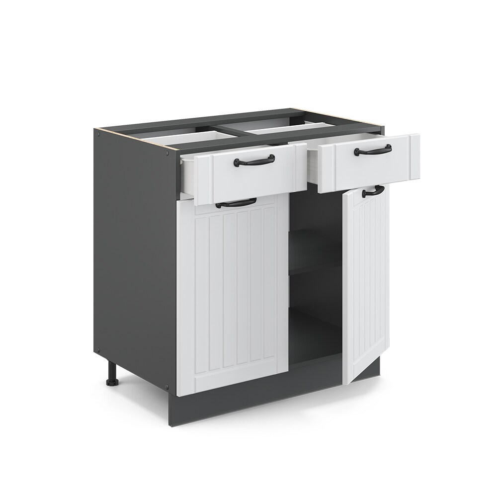 Vicco Schubunterschrank 80 cm FAME Line Küchenschrank Küchenzeile Landhaus Weiß Anthrazit