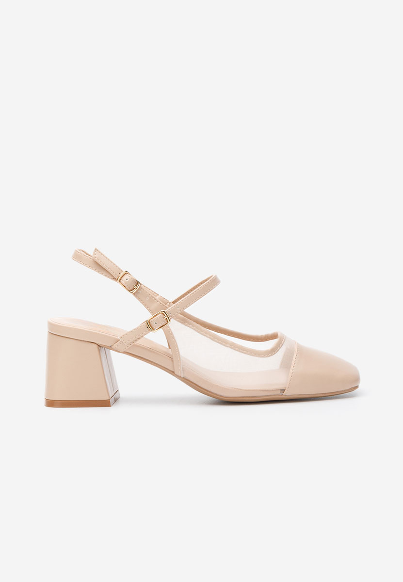 Chaussures à talon épais nude Jalia