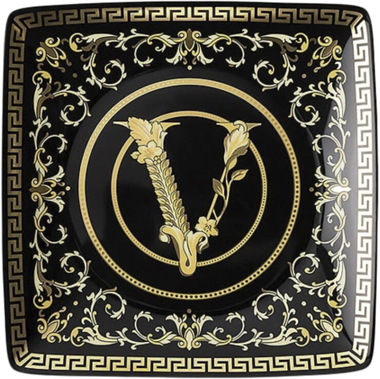 Versace Bowl 12cm sq. flat, Virtus Gala Black, Versace Flerfarvet