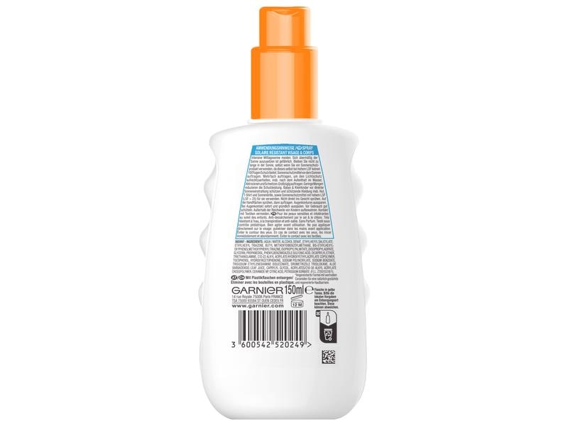 Garnier Ambre Solaire Sonnenspray Kids Sensitive expert LSF Sonnenschutz-Spray bietet Schutz für empfindliche Kinderhaut
