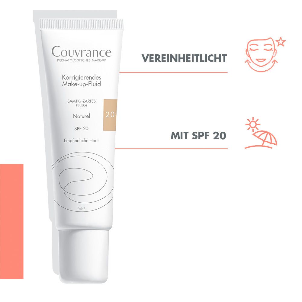Avène Couvrance korrigierendes Make-up Fluid 02 Naturel mit UV-Schutz