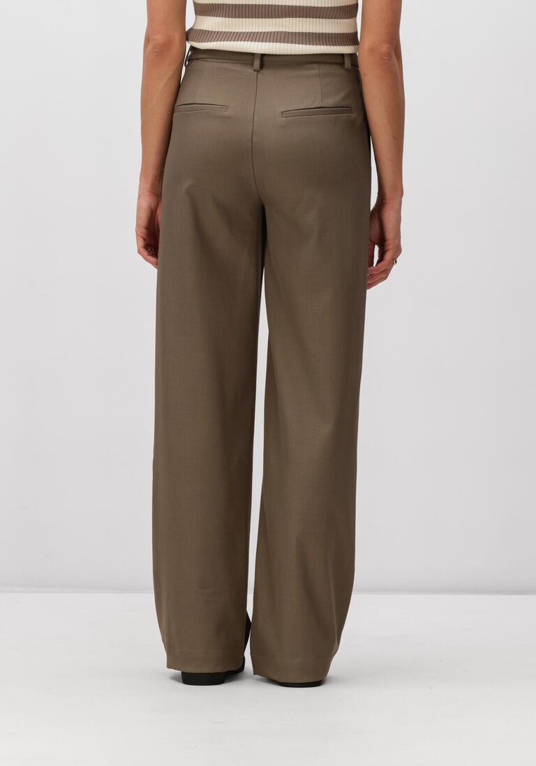 olijf co'couture wijde broek luna belt crease pant