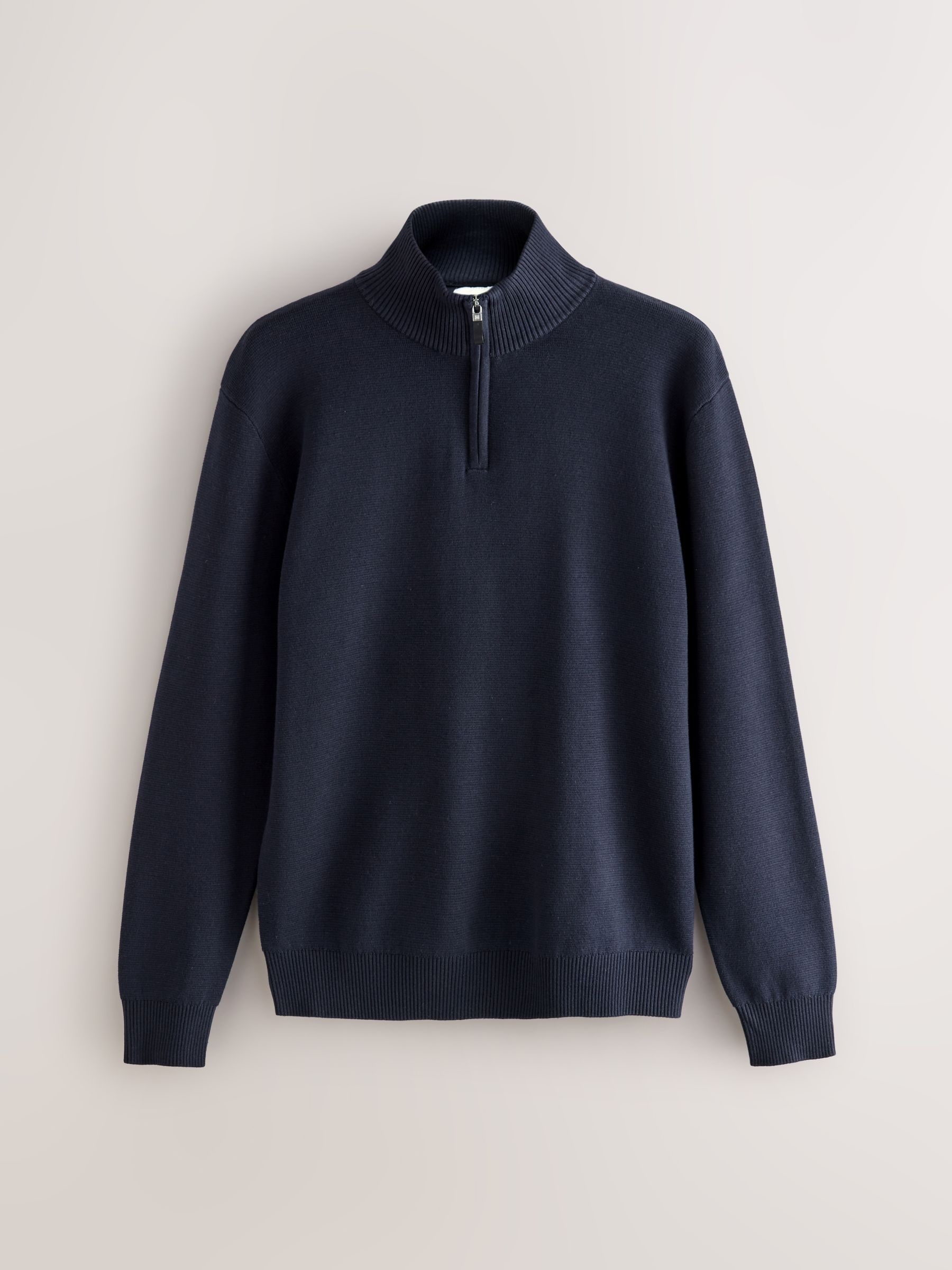 Zwart/marineblauw - Regular Fit Premium Kwart Rits Truien 2 Pakket