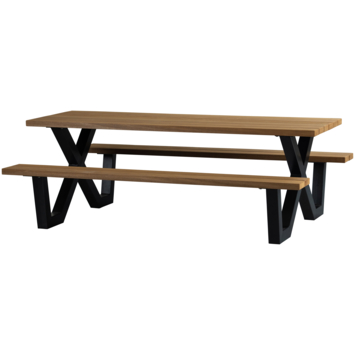 WOOOD picknicktafel Tablo ayous zachthout 206 x 145 cm