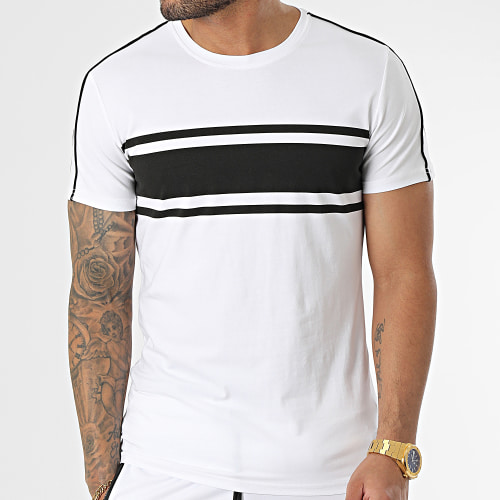 Ensemble Tee Shirt Et Short Jogging E384 Blanc