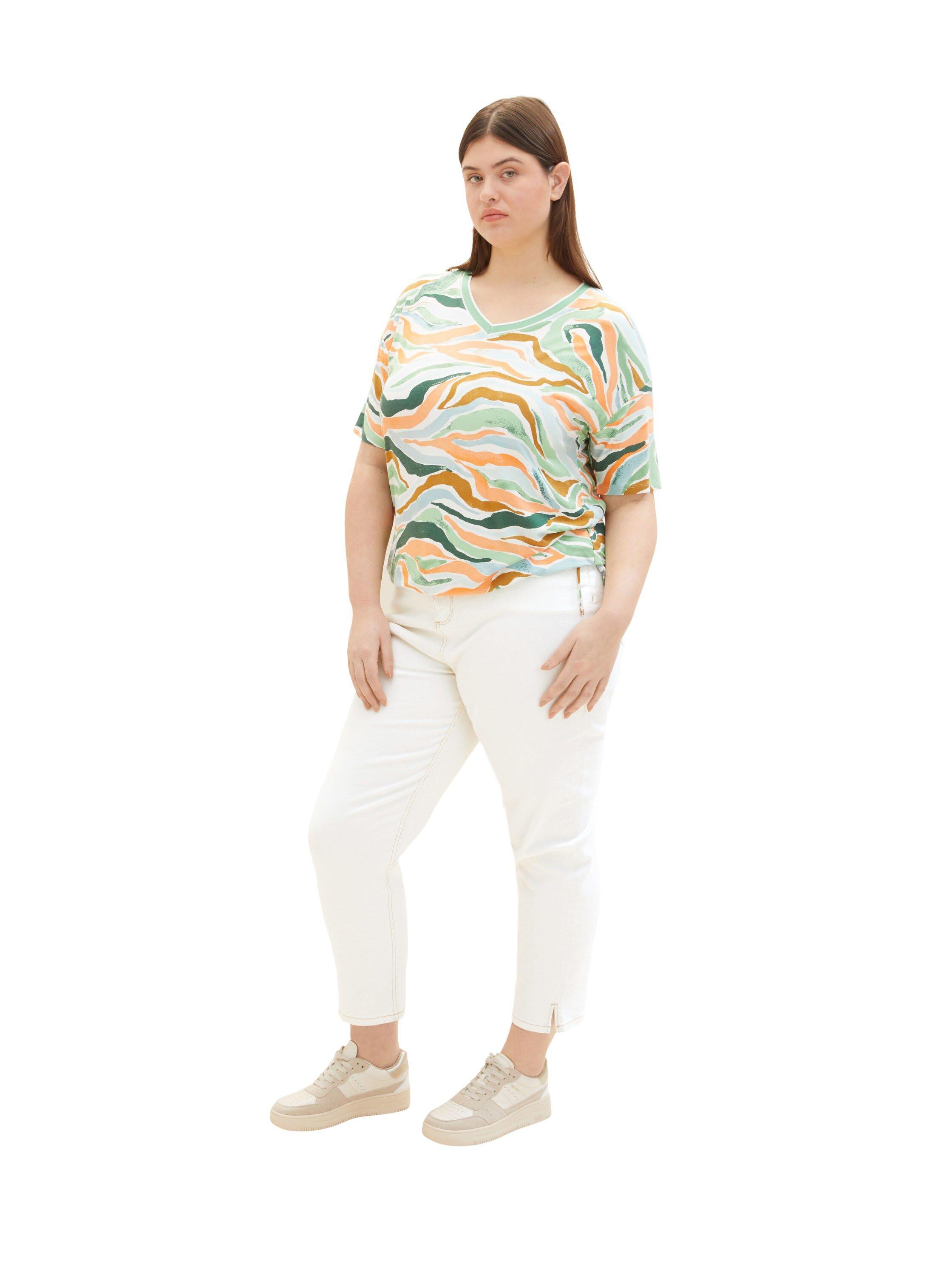 Shirt mit V-Ausschnitt und Kordelzug am Saum
