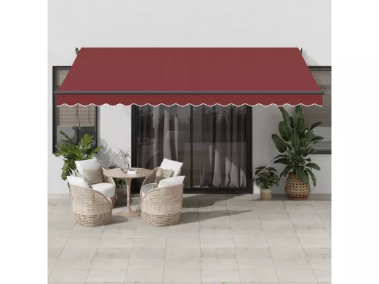 Auvent rétractable automatique bordeaux 450x350 cm