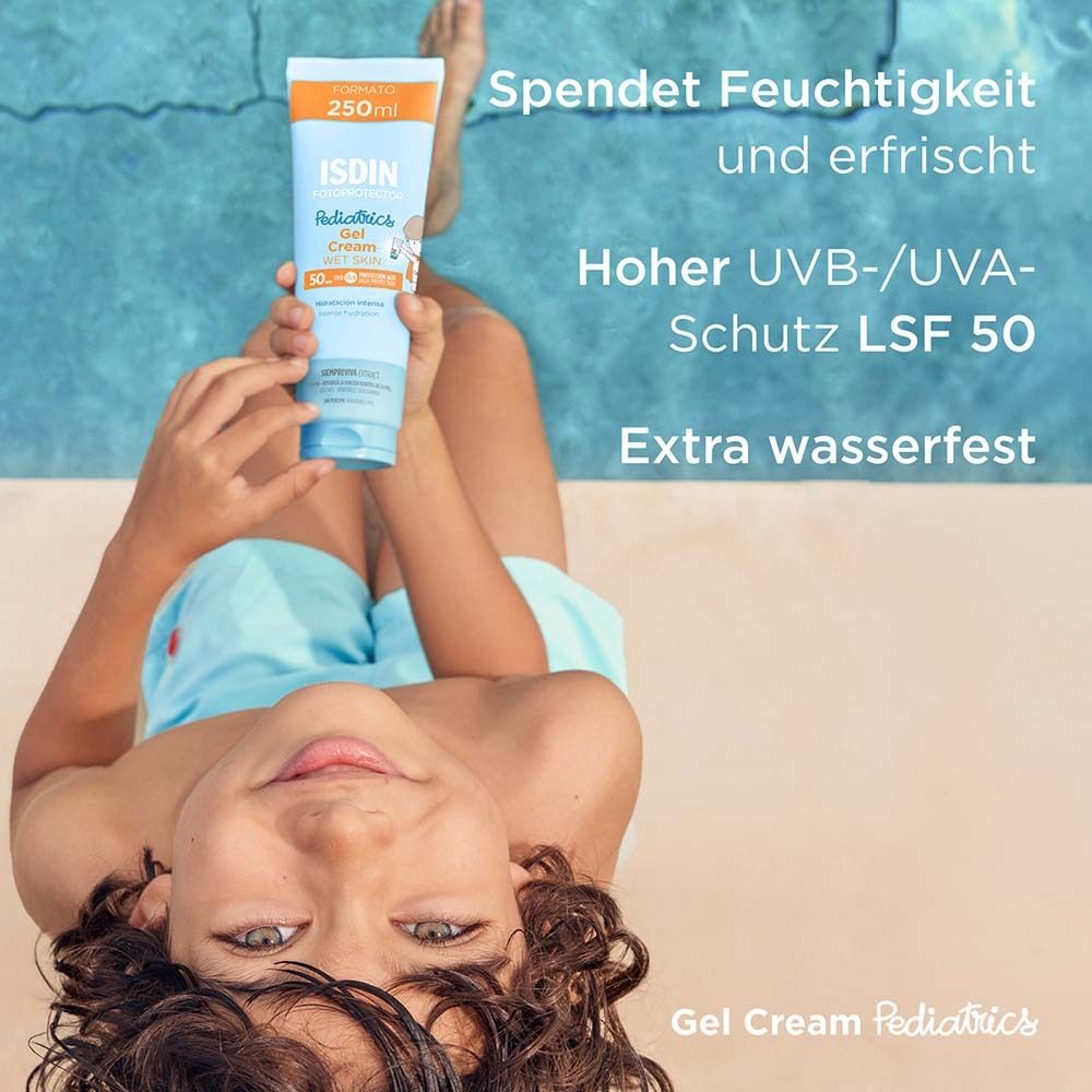 ISDIN Fotoprotector Pediatrics wasserfeste Sonnenschutz Gel Cream für Kinder und Babys ab 6 Monaten LSF50