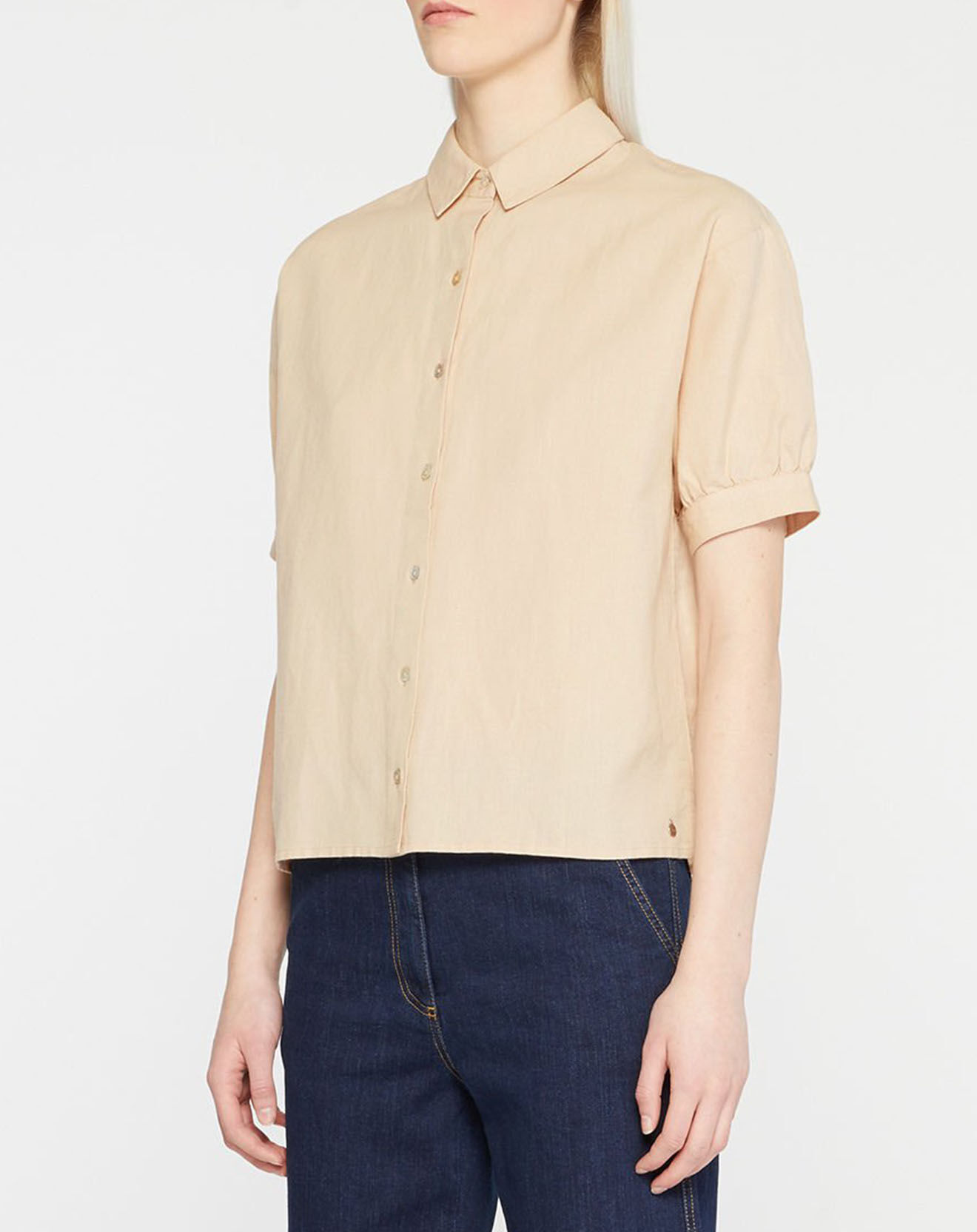 Yerse Chemise droite en Lin mélangé Gladys beige