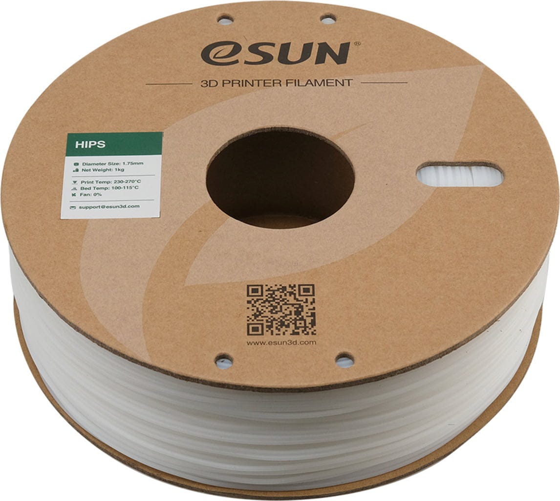 eSUN  HIPS White, 1,75 mm / 1000 g    In Limonen auflösbares HIPS-Filament