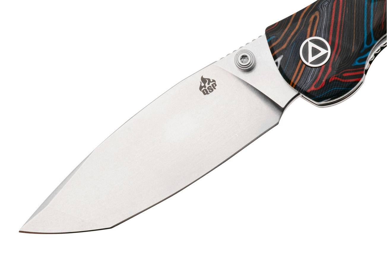 QSP Knife Turtle Punk QS158-A1 Stonewashed 14C28N Colorful G10, zakmes, Keanu Alfaro design