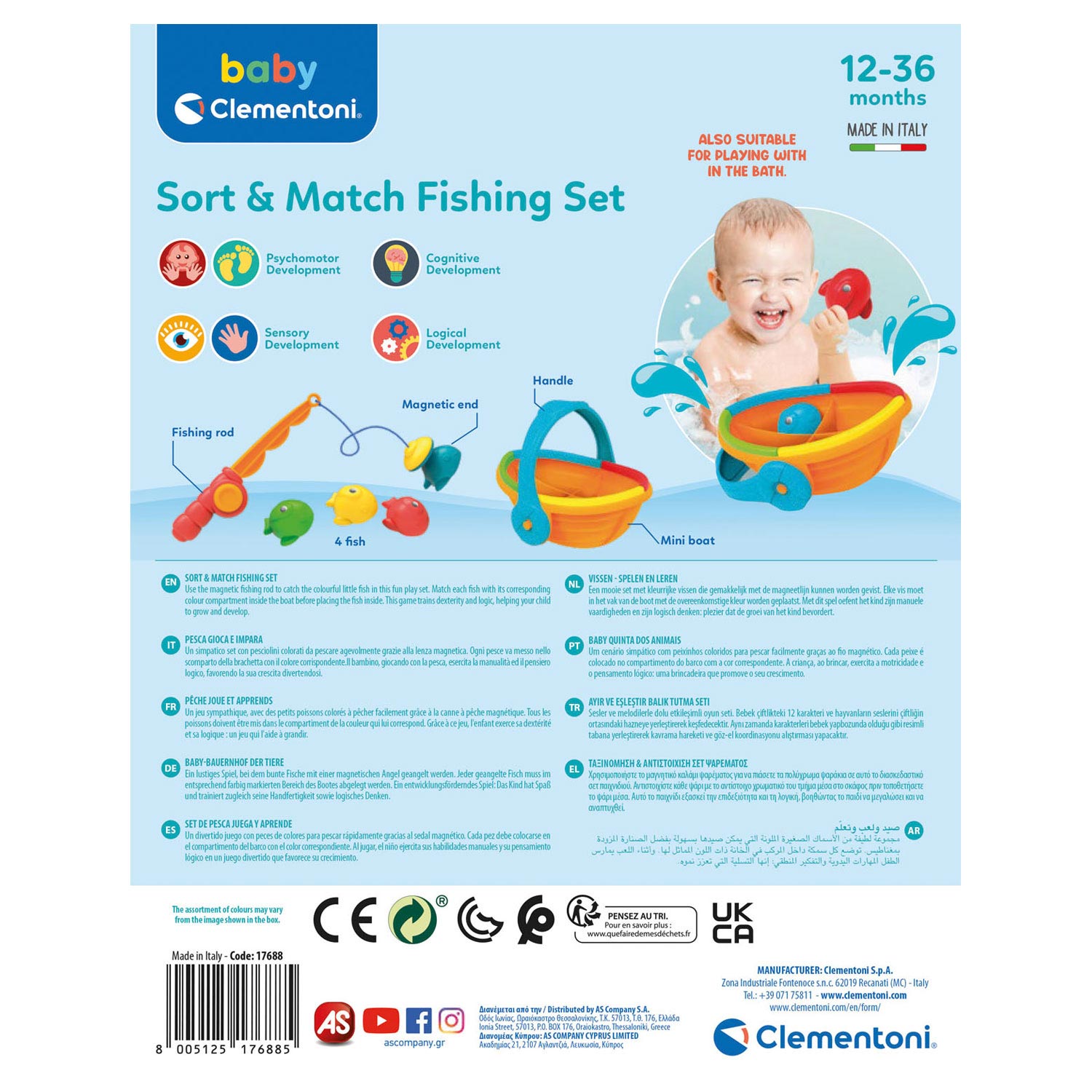 Clementoni Baby - Regenboog Visspel
