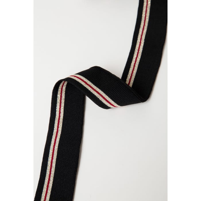 Atelier Veritas-Geribbelde boord met lurex 3cm
