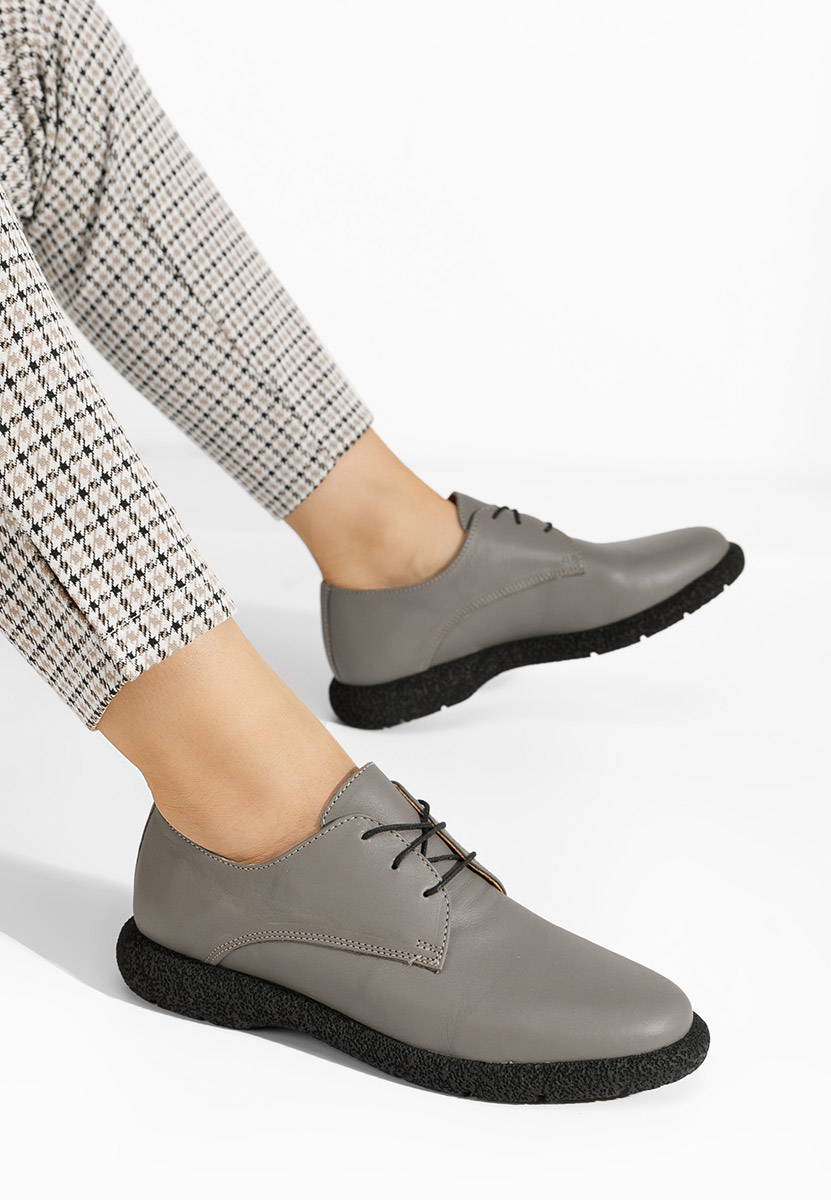 Chaussures casual femme en cuir gris Karysa