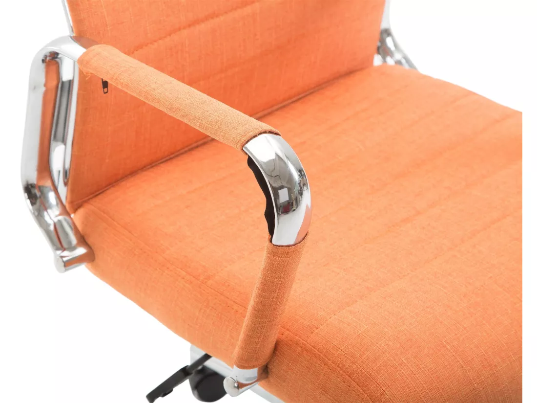 Chaise de bureau - Tissu & Noyer - Orange - Kolumbus