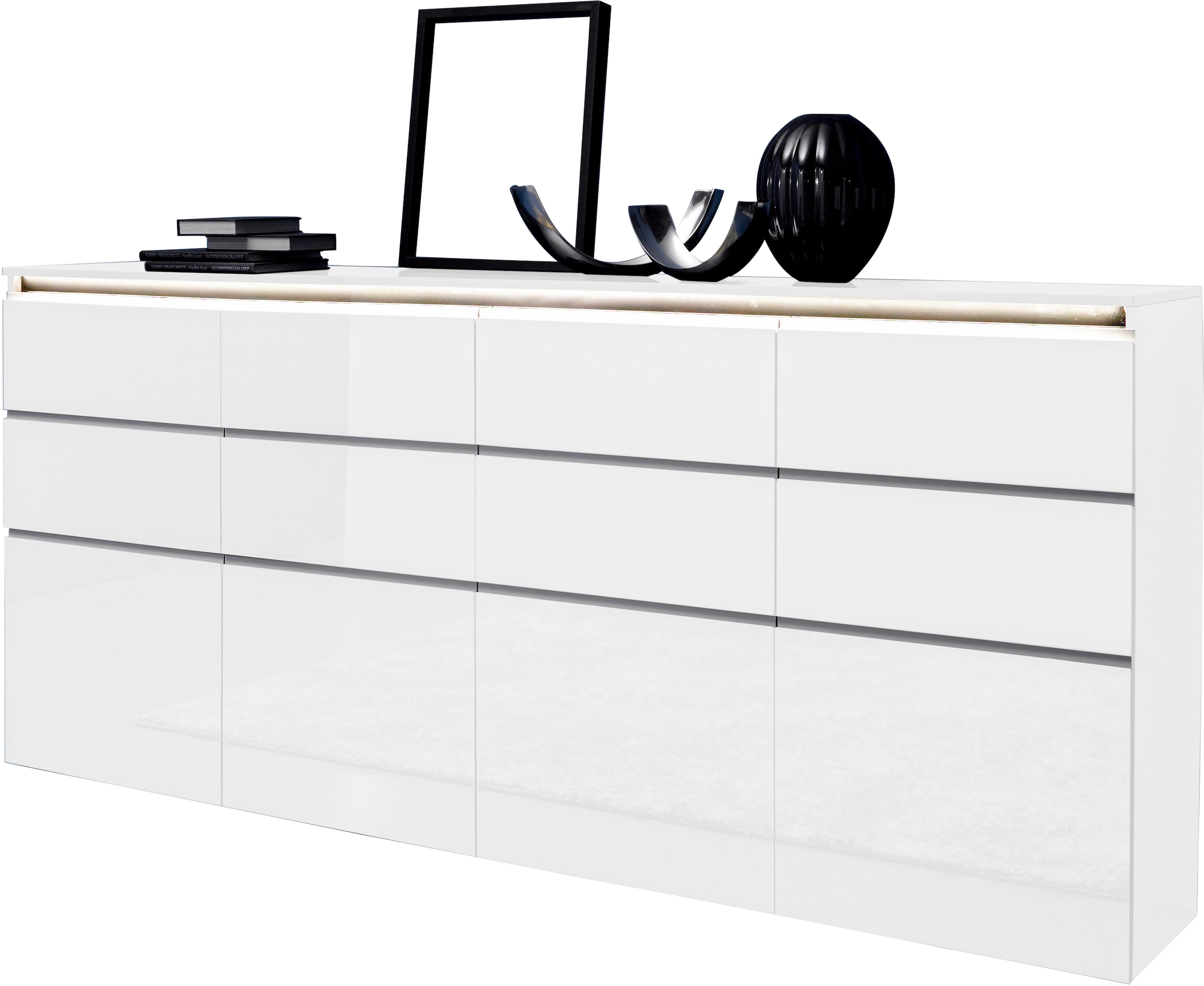 INOSIGN Highboard »Magic, Highboard, Hochschrank, Hochkommode« mit 4 Türen und 8 Schubkästen, Hochglanz lackiert, Breite 240cm