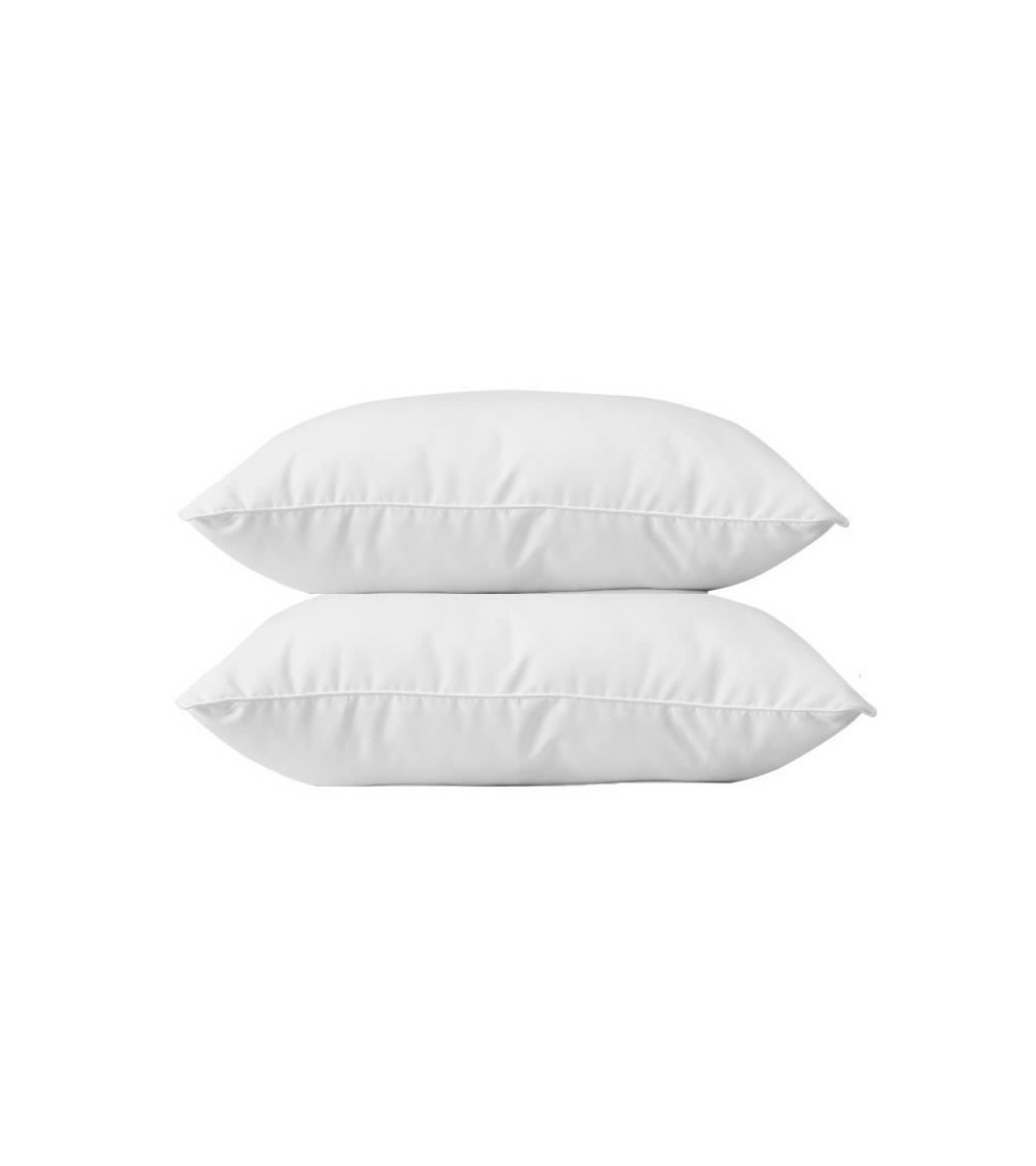 Lot de 2 oreillers en coton - 60 x 60 cm - blanc