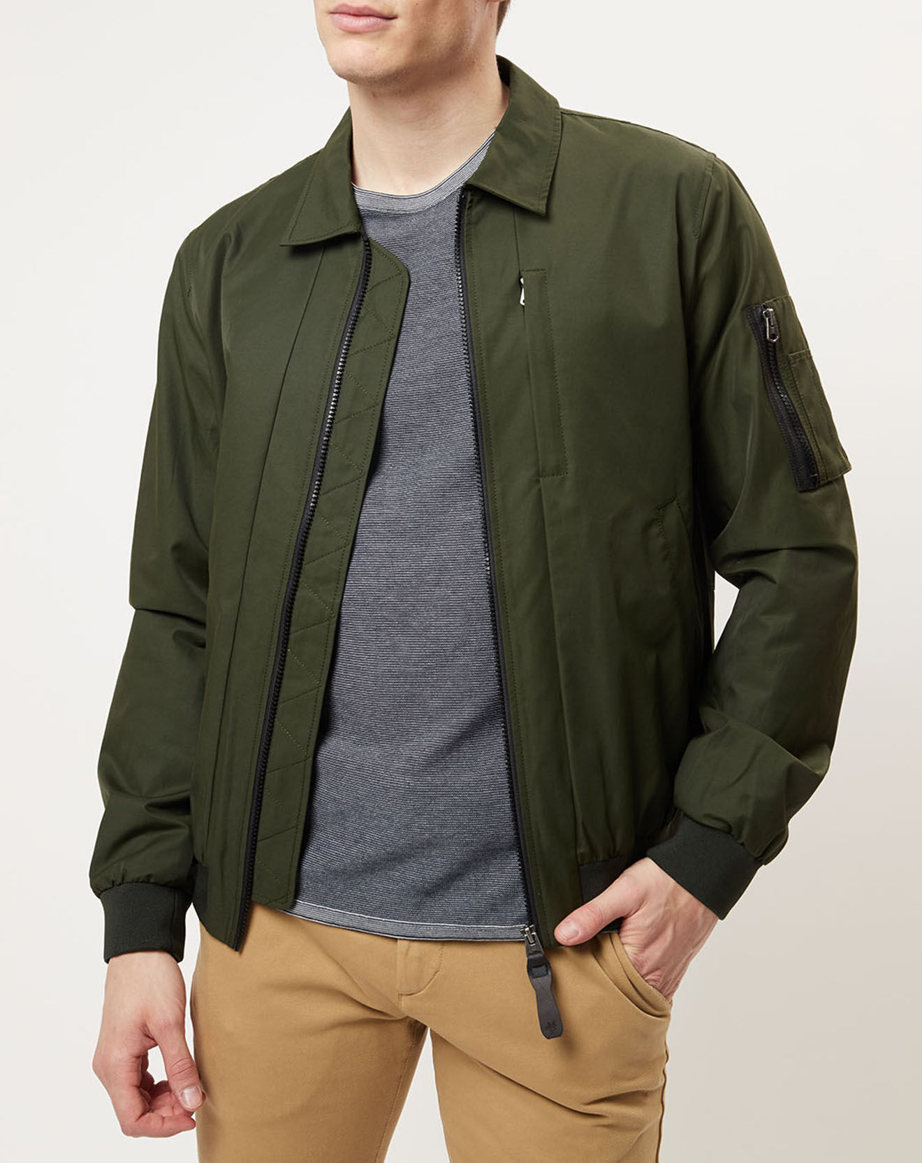 Marc O'Polo Bombers en coton & nylon kaki