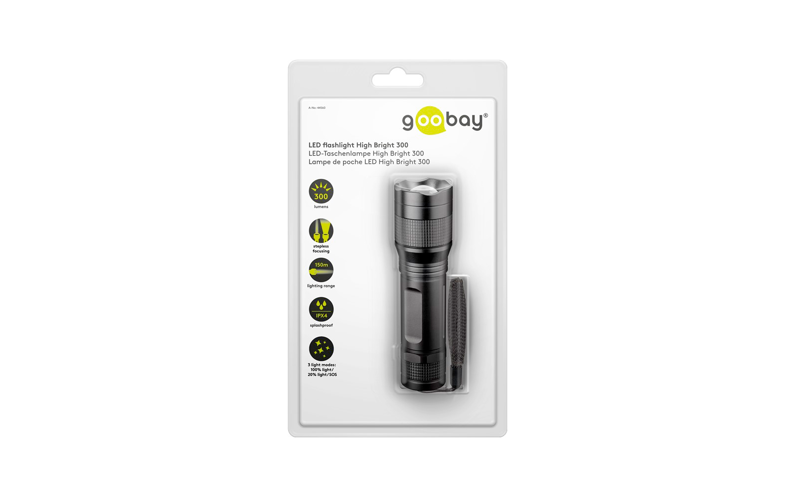 Goobay LED-Taschenlampe High Bright 300