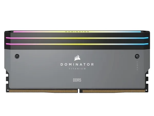 CORSAIR Dominator Titanium RGB - DDR5 - sæt - 64 GB: 2 x 32 GB - DIMM 288-PIN - 6000 MT/s / PC5-48000 - CL30 - 1.4 V - ikke bufferet - ikke-ECC - grå