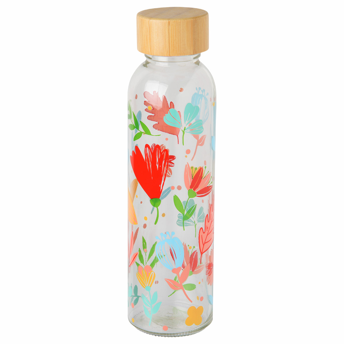 My Home Trinkflasche aus Glas glasklar / braun