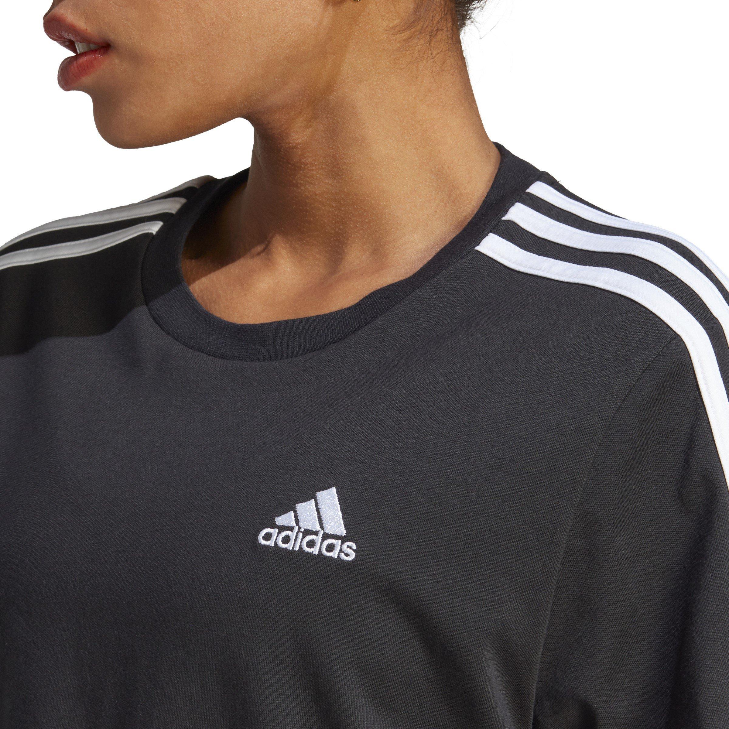 adidas 3S Crop T Shirt Womens