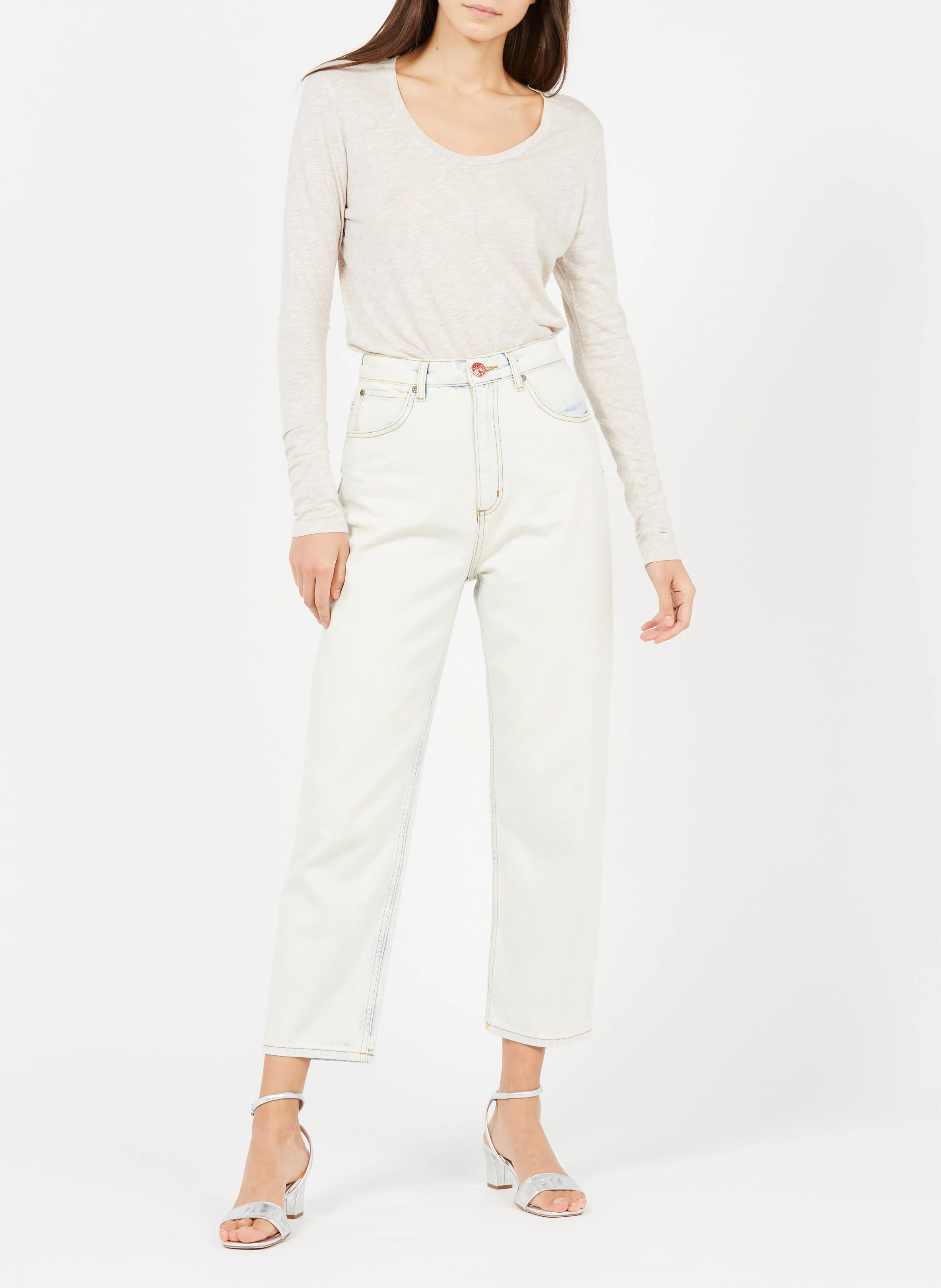 JACKSONVILLE - Tee-shirt col rond en coton | Beige