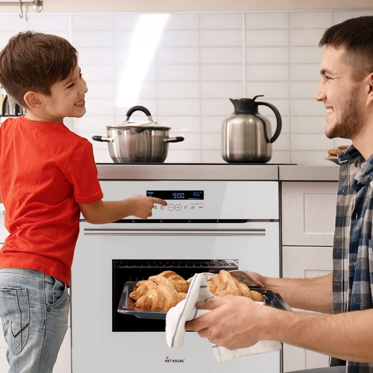 KKT KOLBE Backofen 60 cm weiß | autark | 70L | 3,2kW | Grill | Umluft | Heißluft | Teleskopauszüge | Automatik-Timer | Wärmeschutzverglasung | EB8015W