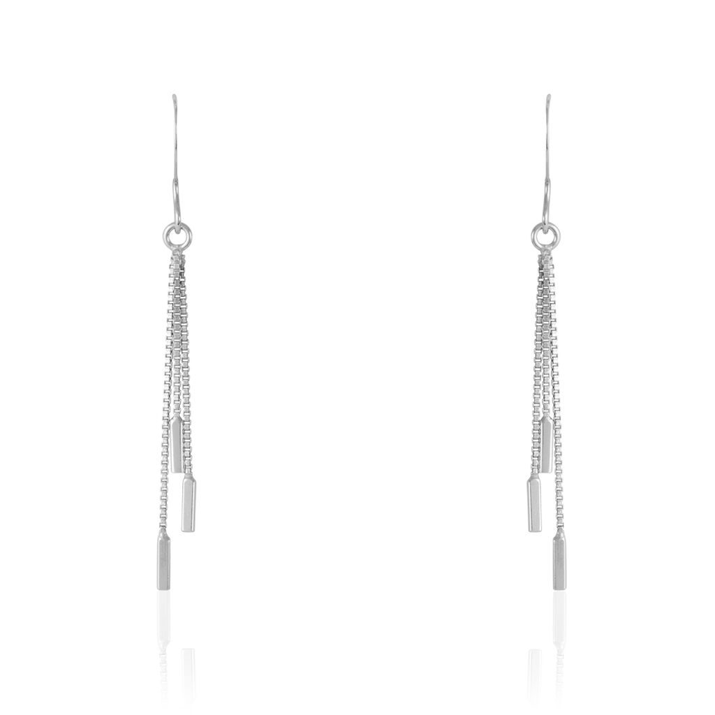 Boucles D'oreilles Pendantes Ginevra Argent Blanc