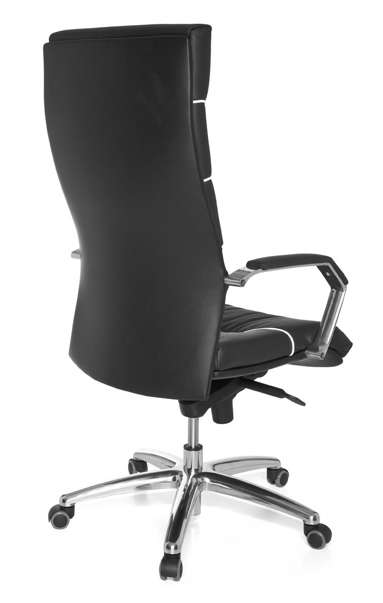 KADIMA DESIGN XXL Chefsessel Kanzas: Echtleder, Soft-Air Formpolster, verchromte Armlehnen, Aluminium-Fußkreuz, 5-Punkt Mechanik.