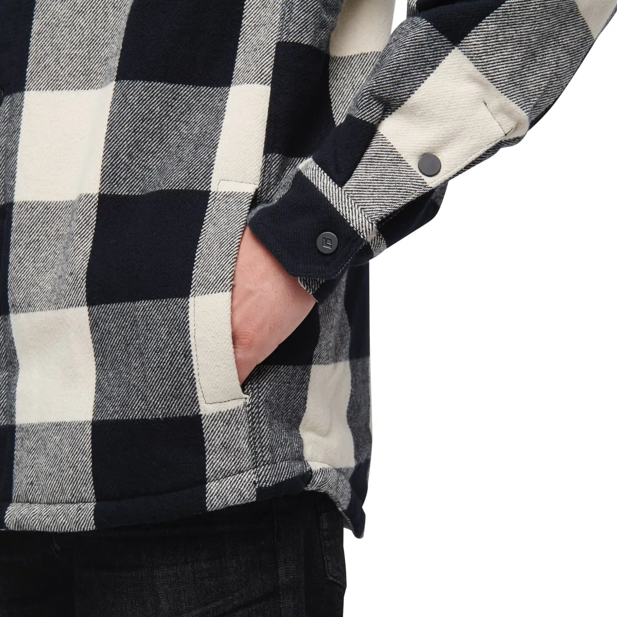 Black Diamond Men's Project Lined Flannel Black-Off White Plaid