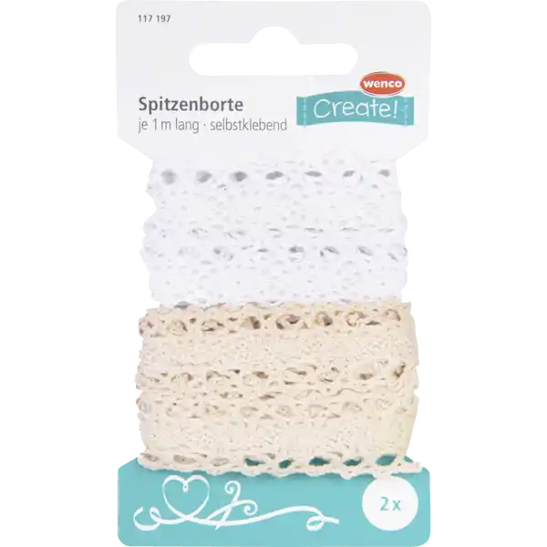 Spitzenborte 2x1m, selbstklebend