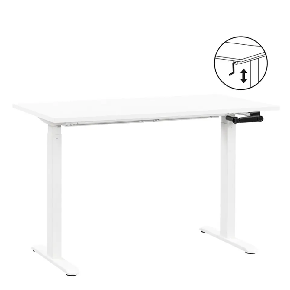 Bureau Homeworx zit/sta handmatig verstelbaar - wit/wit - 75/118x120x70 cm