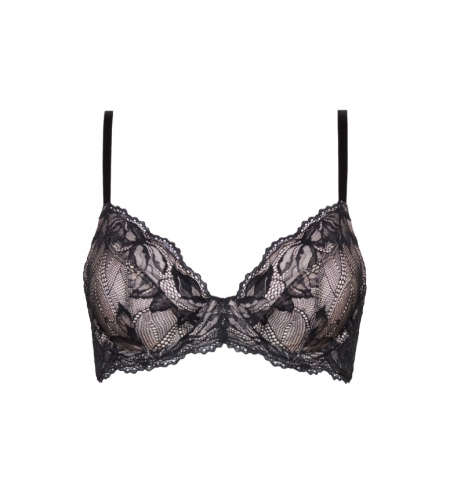 Sutiã Calvin Klein Seductive Comfort com cobertura total, preto